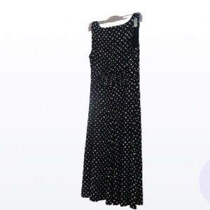 Lauren Ralph Lauren 1940s Polka Dot Sleeveless Midi Flare Dress 6